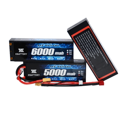 ZYE hardcase lipo battery 7.4v 5000mah 5200mah 6000mah 6500mah 7000mah for rc car